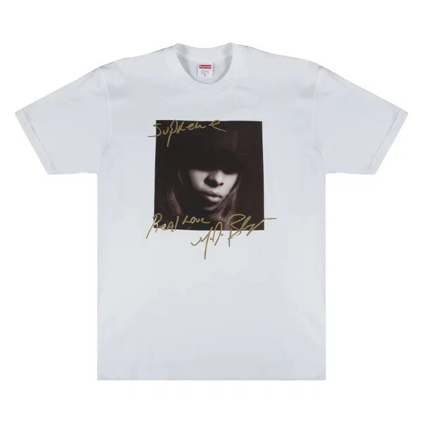 T shirt blanc homme logo Supreme Mary J Blige grand L