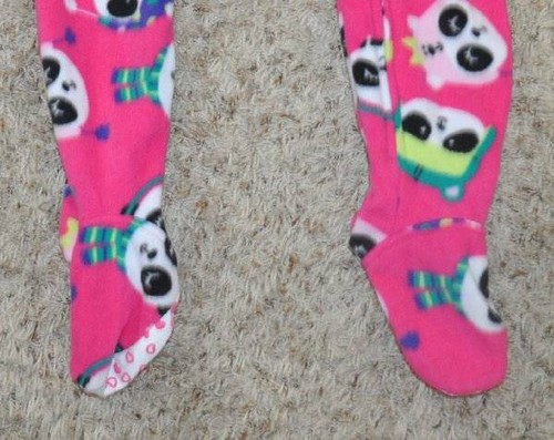 Panda Pajamas One Piece Footed Pink Fleece Blanket Sleeper Girls $40-sz 4 - Picture 4 of 6