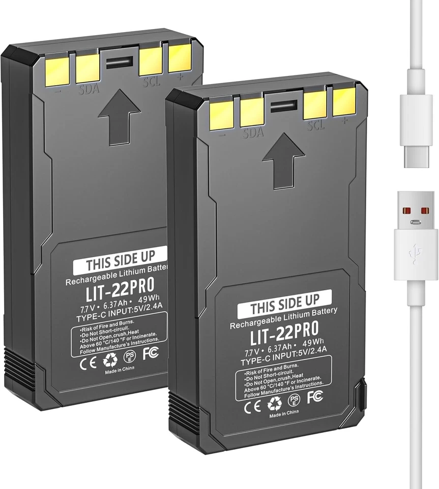 2-Pack Rechargeable LIT-22 Battery Compatible with Trail Camera Flex-M Flex G-36