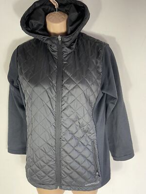 SEHR GUTER ZUSTAND DAMENJACKE MERRELL SCHWARZ REGULIERBAR THINSULATE KAPUZE GRÖSSE SMALL WANDERN