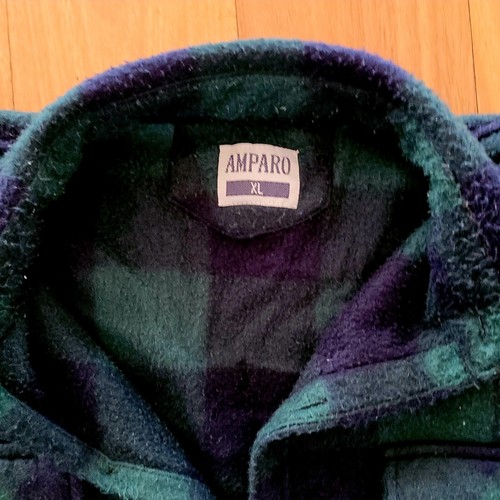 Amparo Shirt Mens Xl Black Green Lumberjack Button Up Fleece Rodeo - Picture 3 of 4