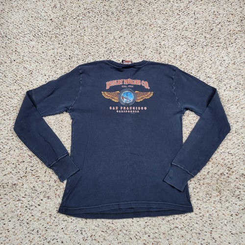 Harley Davidson Shirt Girls Medium Black Long Sleeve Motorcycle Biker Bling Kids - Picture 12 of 14