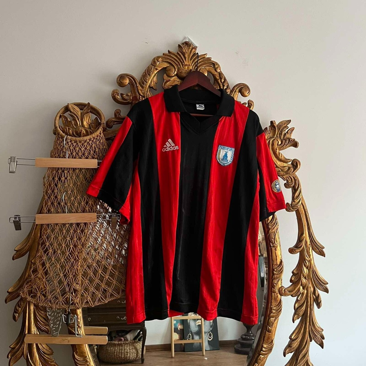 Vintage Adidas Persipura Jayapura #6 DAVID soccer jersey 90s Sz XL