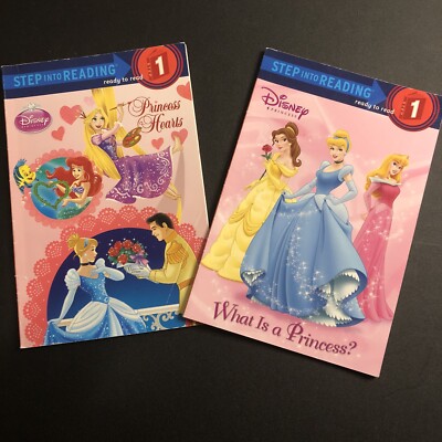 Disney Princess Step Into Reading Step 1 Book Bundle; Lot Of Two