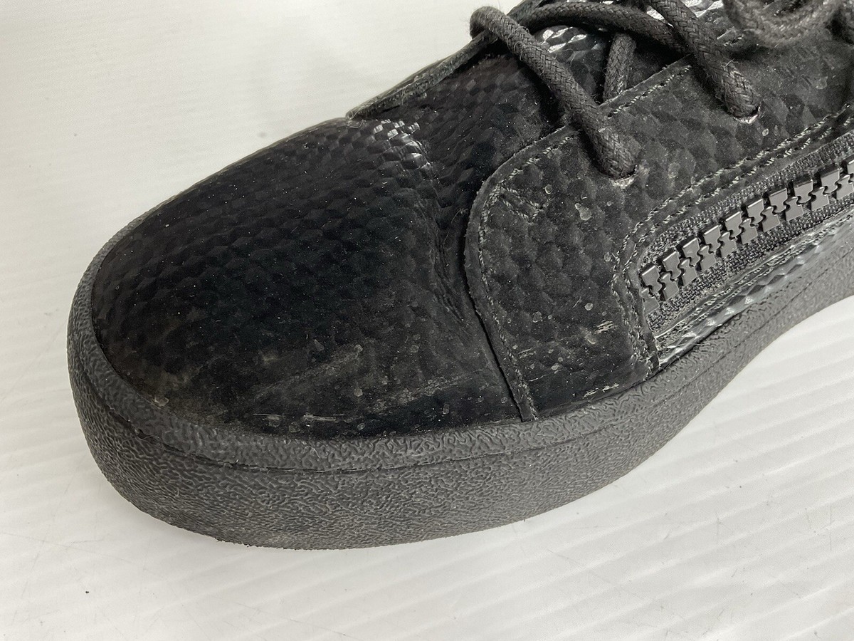 Giuseppe Zanotti Metal Signature Logo Black Leather High Top