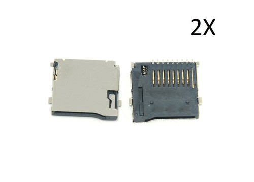 2X MICRO SD CARD SLOT CONNECTOR 14X15mm PCB SMD TransFlash TF memory card cs - Picture 1 of 2