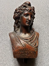 Statuette MARIANNE Fête Republicaine XIXème miniature REGULE patine bronze