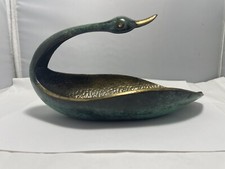 Vintage Pal-Bell Co.  Bronze Swan Ashtray Hand Crafted in Israel Maurice Ascalon