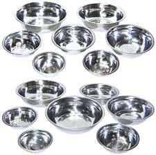 Set of 2 Dog Cat Pet Bowl Dish Metal STAINLESS STEEL New L XL XXL M S XS XXS
