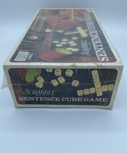 Vintage Scrabble Sentence Cube Game 1971 Wood Dice Sealed S and R Games - Picture 4 of 6