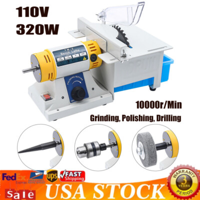 350W Mini Table Saw Jade Rock Bench Lathe Polisher Grinder Cutting Machine 0-4MM