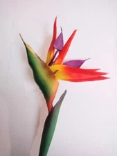 31" Artificial bird of paradise tropical stem. ORANGE (READ DESCRIPTION)