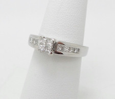 3/4CT Natural Princess Diamond Engagement Wedding Bridal Ring 14K White Gold