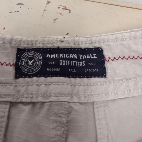 American Eagle Outfitters Longer Length Beige Cargo Shorts Men's Size 30 Ripstop - Picture 3 of 9