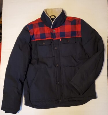 Levis Mens Faux Shearling Lined Woodsman Jacket Quilted Ribbed