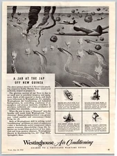 TIME 1943 PRINT AD WESTINGHOUSE AIR CONDITIONING PLANES BOMBS SUBS BUY WAR BONDS