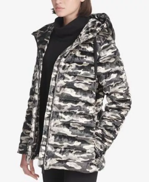 Dkny velvet puffer jacket sale