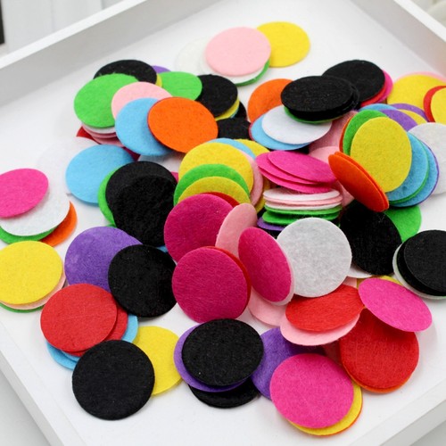 1000pcs Mixed Size & Color Felt Pads Round Fabric Pads White Patches Arts Craft - Picture 3 of 6