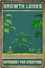 Room Retro Tin Metal Signs Inspirational Growth Looks Different for Everyone Pla