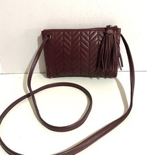 Misela Plum Pebbled Leather  Crossbody Handbag