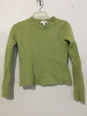 Issac Mizrahi Size M 100% Cashmere Jade Green Sweater Women RN#517730 VN#1146002