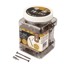 Deck Screws Jar #8 X 2 1/2" 250 Count Brown Alloy Steel Tools Round Wood Project