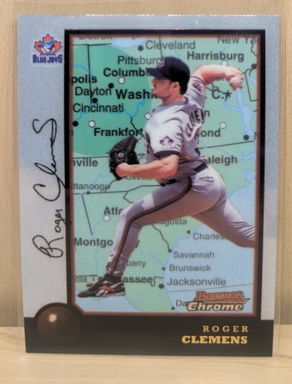 1998 Bowman Chrome INTERNATIONAL #38 Roger Clemens RARE USA MAP PARALLEL