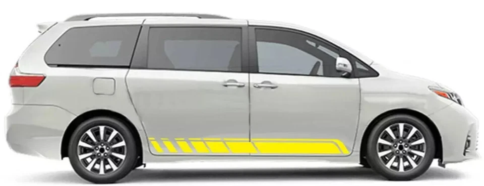 For Toyota Sienna Car Door Vinyl Decals Graphic Side Skirt Stripe Sticker - Image 4 of 4