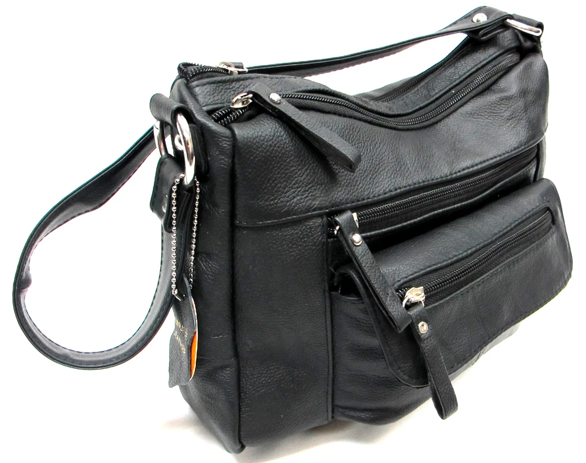 Short Shoulder Strap - Black Classic Leather