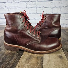 Chippewa #1901M25 6" Service Boots Cordovan Vibram Soles Mens  8.5 D Made In USA