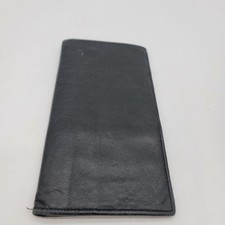 Stanton Lambskin Leather Checkbook Cover Wallet Black Vintage USA