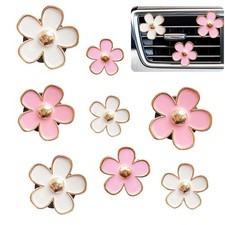 Car Air Freshener Vent Clips for Women 1 Count Pack of 8 , 8 pcs white pink