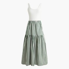 NWT-L-J.Crew Factory striped tiered knit mixy dress