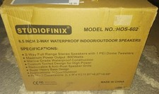 New 4 Studiofinix 6.5" Indoor/Outdoor 2-Way Waterproof Speakers 800W