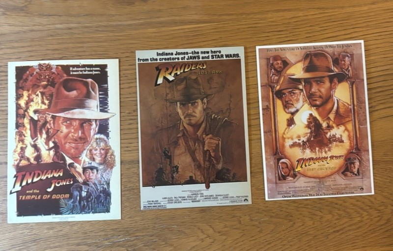 Vintage Indiana Jones Movie Postcards set of 3