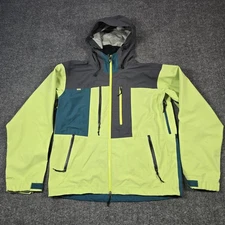 Trew Gear Jacket Mens XL Green Gray Teal Hooded Ski Snowboard Shell Waterproof