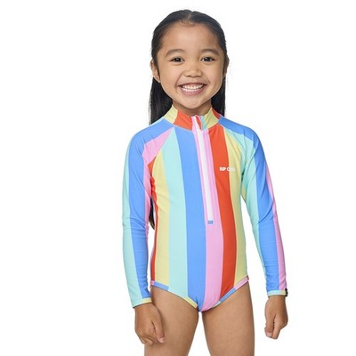 Rip Curl Kinder Regenbogen Streifen Surfanzug Langarm Ausschlag Weste
