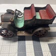 Vintage 1950's Car Painted Tin Friction Oldtimers No 3 TM Japan 6.75" Working 