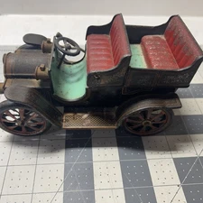 Vintage 1950's Car Painted Tin Friction Oldtimers No 3 TM Japan 6.75" Working!!