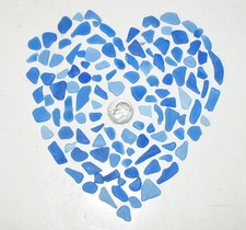 Genuine Blue Sea Glass lot of 120 Small Cobalt Cornflower Pieces Beach Found