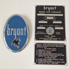 Vintage Bryant Furnace Logo Plate Terrier Dog...