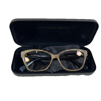 Alexander McQueen Women s Glasses Black & Gold AMQ4288 OFN 140 W/Hard Case Italy