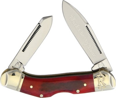 Rough Rider Lockback Black Cherry Bone Handle Stainless Folding Blade Knife 1661