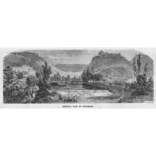 BESANCON General View - Antique Print 1859