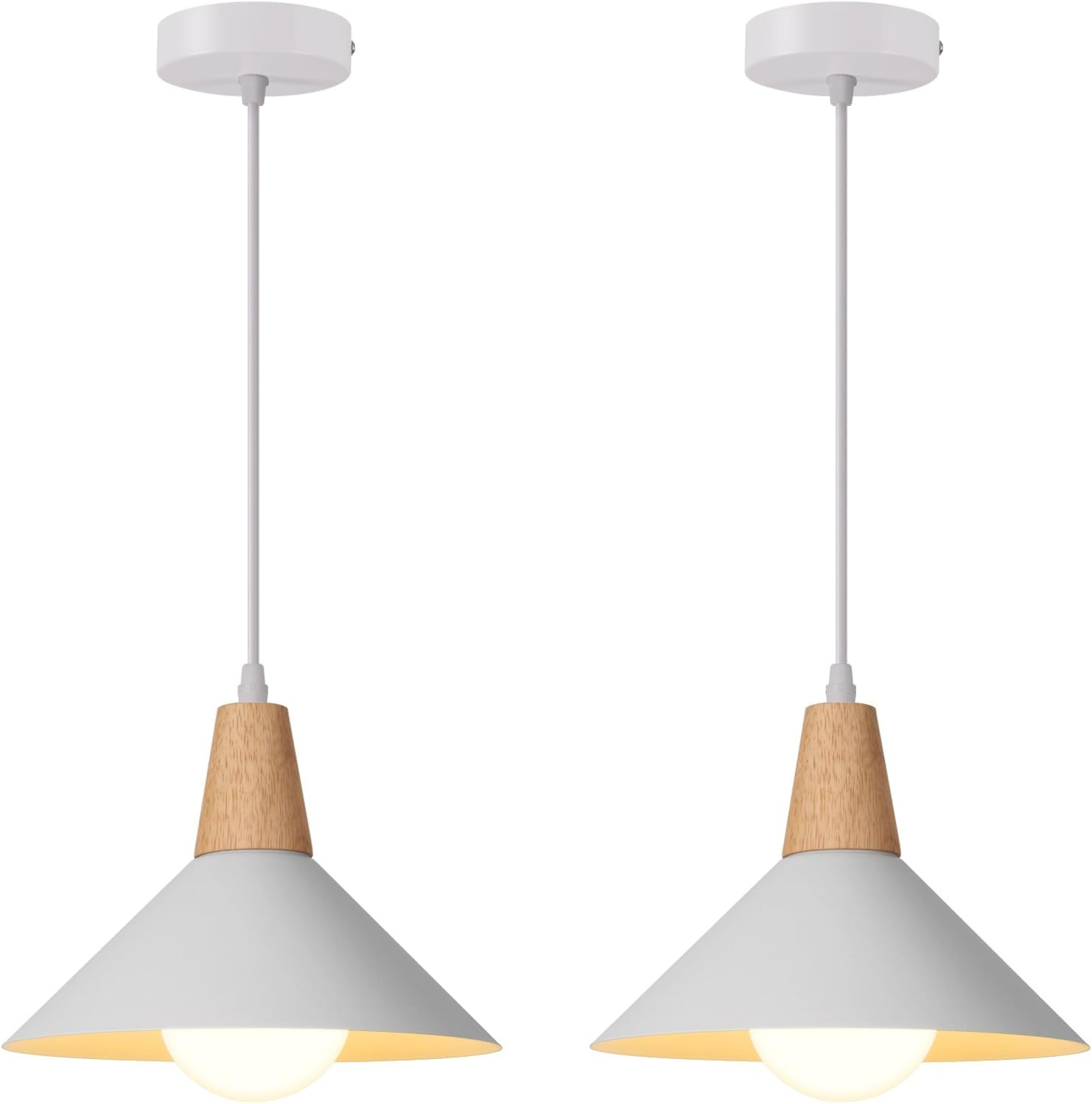 Lampada a Sospensione Retrò LED Lampada a Soffitto in Legna Metallo Moderna Lamp