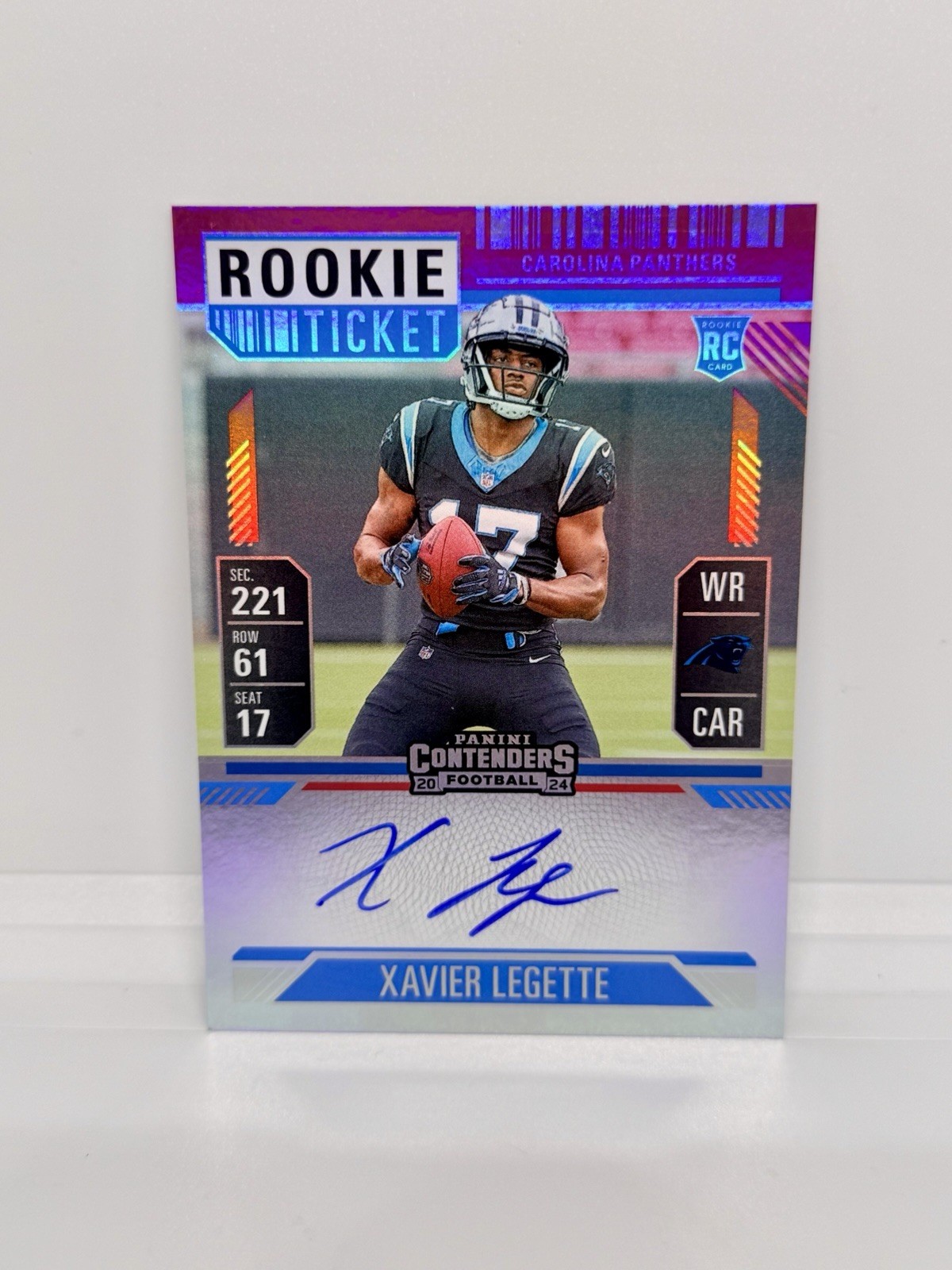 XAVIER LEGETTE Rookie Ticket 2024 Contenders RPS Red Zone Auto Panthers RC