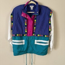 Lavon by Cheerful Corp Vintage 80s Colorblock Windbreaker Unisex Jacket SzS