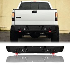 04-06 Ford F150 Steel Rear Bumper Sensor Holes LED Lights D-Rings Black Texture