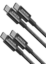 Anker USB-C to USB-C Cable, 100W, 2-Pack Black, 3.3 ft 