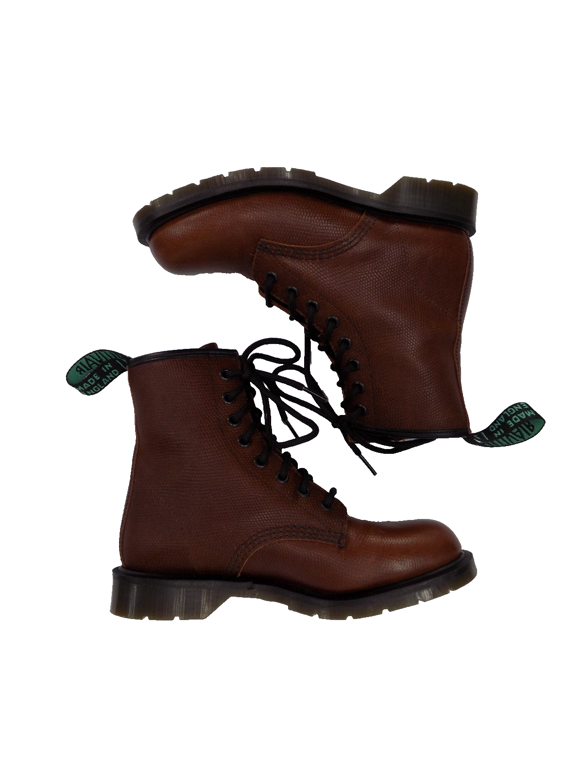 SAOLA Stivali Solovair pelle marrone stringati taglia 4 donna suola grossa 8 occhielli derby gaucho